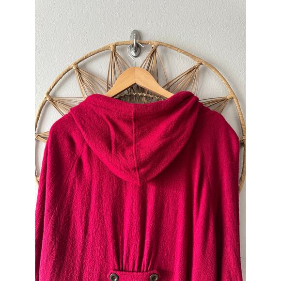 Monroe & Main Wool Blend Hood Coat Jacket Cranberry Red Pink Lagenlook Artsy 3X - Picture 8 of 10